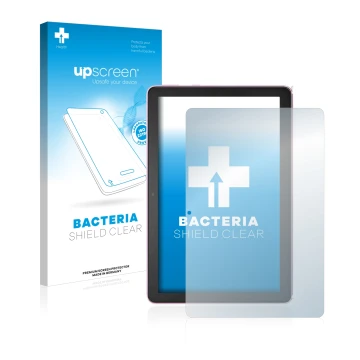 Front side of a product packaging with the brand logo upscreen. Next to it is the device Amazon Fire HD 10 Plus 2021 (11th Gen