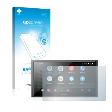 Front side of a product packaging with the brand logo upscreen. Next to it is the device Pioneer SPH-EVO64DAB shown with the c