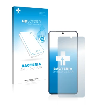 Front side of a product packaging with the brand logo upscreen. Next to it is the device Vivo V21 5G shown with the correspond