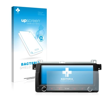 Front side of a product packaging with the brand logo upscreen. Next to it is the device Xtrons PQ8046BL shown with the corres