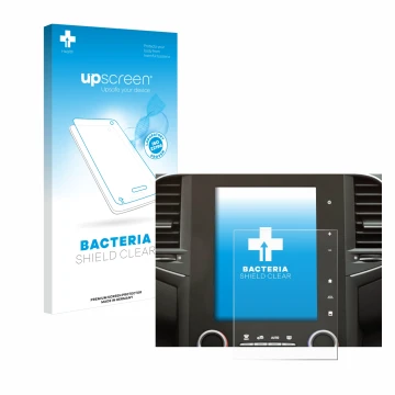 Front side of a product packaging with the brand logo upscreen. Next to it is the device Renault Megane 4 2021 Easy Link 9.3