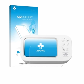 Front side of a product packaging with the brand logo upscreen. Next to it is the device Omron X7 Smart AFib HEM-7380T1-EOSL s