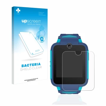 Front side of a product packaging with the brand logo upscreen. Next to it is the device TCL Movetime Family Watch 2 shown wit