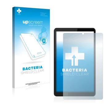 Front side of a product packaging with the brand logo upscreen. Next to it is the device Lenovo Tab M8 (3th Gen.) shown with t