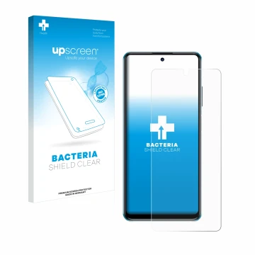 Front side of a product packaging with the brand logo upscreen. Next to it is the device ZTE Blade V30 shown with the correspo