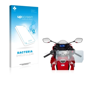 Front side of a product packaging with the brand logo upscreen. Next to it is the device Honda CBR650R 2019-2021 shown with th