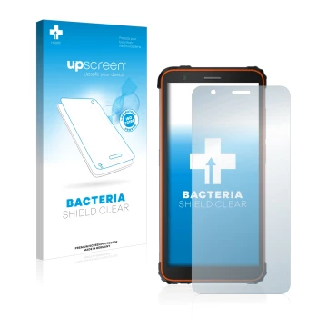 Front side of a product packaging with the brand logo upscreen. Next to it is the device Blackview BV6600E shown with the corr