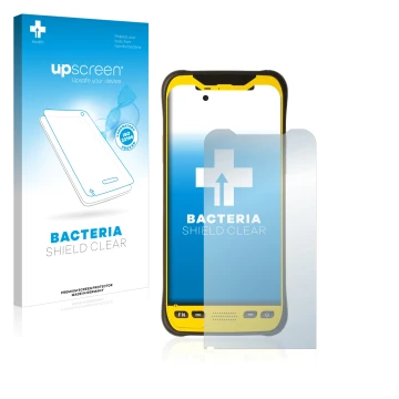 Front side of a product packaging with the brand logo upscreen. Next to it is the device Trimble TDC600 shown with the corresp