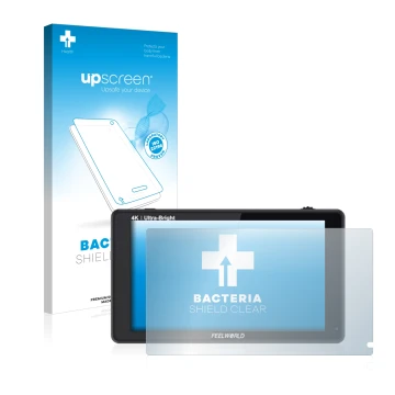 Front side of a product packaging with the brand logo upscreen. Next to it is the device Feelworld LUT6S 6