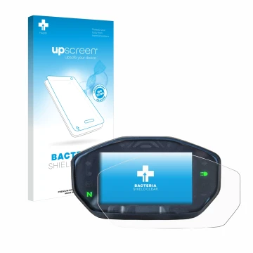 Front side of a product packaging with the brand logo upscreen. Next to it is the device Ducati Monster / Monster + 2021 shown