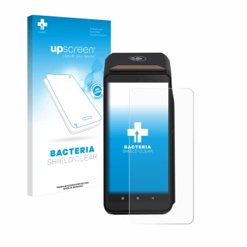 Front side of a product packaging with the brand logo upscreen. Next to it is the device ingenico Axium DX8000 shown with the 