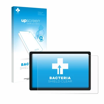 Front side of a product packaging with the brand logo upscreen. Next to it is the device Blackview Tab 11 shown with the corre