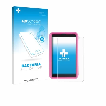 Front side of a product packaging with the brand logo upscreen. Next to it is the device Blackview Tab 6 Kids shown with the c