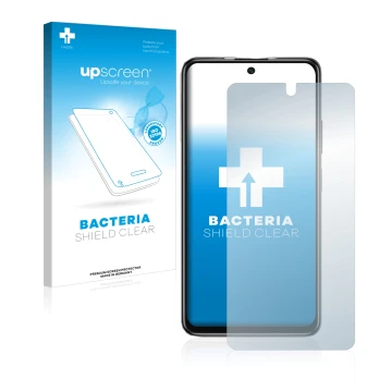 Front side of a product packaging with the brand logo upscreen. Next to it is the device Xiaomi Poco M4 Pro 5G shown with the 