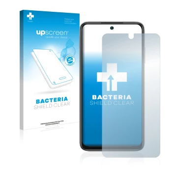 Front side of a product packaging with the brand logo upscreen. Next to it is the device Xiaomi Redmi Note 11 4G shown with th