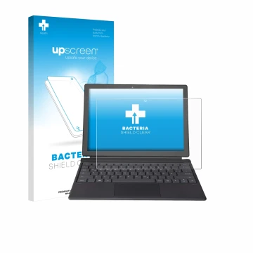 Front side of a product packaging with the brand logo upscreen. Next to it is the device Wortmann Terra Pad 1262 shown with th