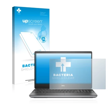 Front side of a product packaging with the brand logo upscreen. Next to it is the device Dell Precision 7560 shown with the co