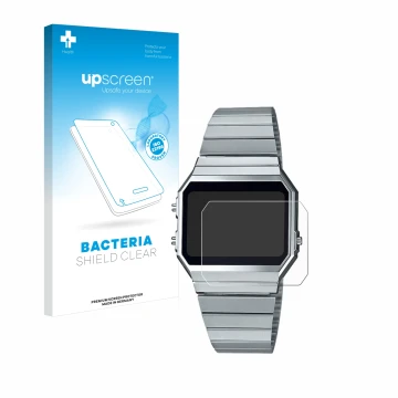 Front side of a product packaging with the brand logo upscreen. Next to it is the device Casio A700WE shown with the correspon