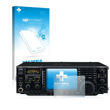 Front side of a product packaging with the brand logo upscreen. Next to it is the device Icom IC-756 Pro III shown with the co