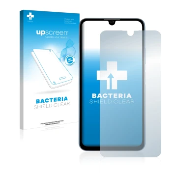 Front side of a product packaging with the brand logo upscreen. Next to it is the device ZTE Blade A71 shown with the correspo