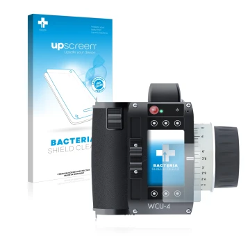 Front side of a product packaging with the brand logo upscreen. Next to it is the device Arri WCU-4 shown with the correspondi