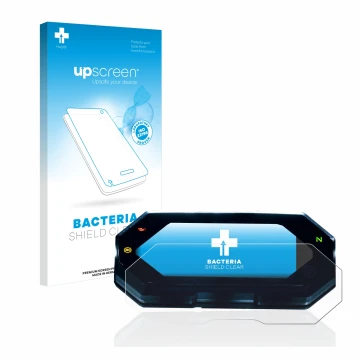 Front side of a product packaging with the brand logo upscreen. Next to it is the device Yamaha MT-07 2021 shown with the corr