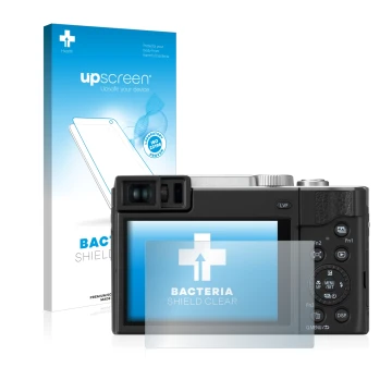 Front side of a product packaging with the brand logo upscreen. Next to it is the device Panasonic Lumix DC-TZ95 shown with th