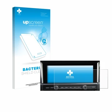 Front side of a product packaging with the brand logo upscreen. Next to it is the device Porsche Macan 2019 PCM 5.0 shown with