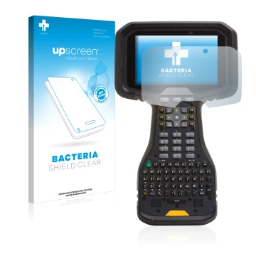 Front side of a product packaging with the brand logo upscreen. Next to it is the device Trimble TSC5 shown with the correspon