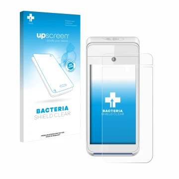 Front side of a product packaging with the brand logo upscreen. Next to it is the device Pax A920 shown with the corresponding