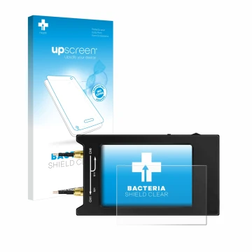 Front side of a product packaging with the brand logo upscreen. Next to it is the device NanoVNA H4 shown with the correspondi