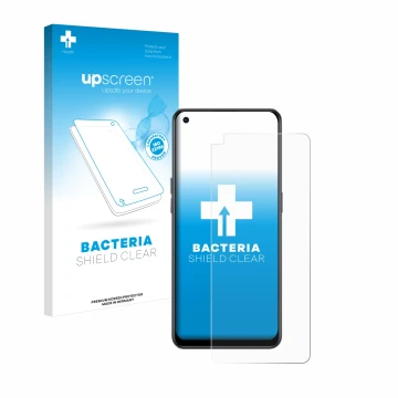 Front side of a product packaging with the brand logo upscreen. Next to it is the device Oppo Reno 8 Lite shown with the corre