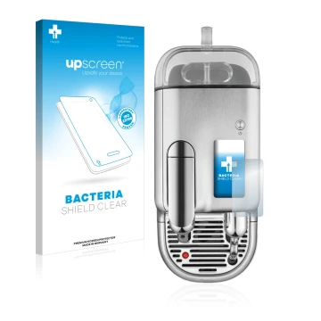 Front side of a product packaging with the brand logo upscreen. Next to it is the device Sage Nespresso Creatista Pro shown wi