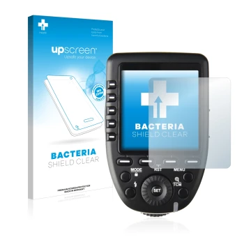 Front side of a product packaging with the brand logo upscreen. Next to it is the device Godox XPro shown with the correspondi