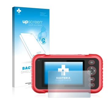 Front side of a product packaging with the brand logo upscreen. Next to it is the device Launch CRP 123 / 129 EVO shown with t