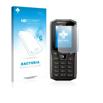 Front side of a product packaging with the brand logo upscreen. Next to it is the device Crosscall Core-S4 shown with the corr