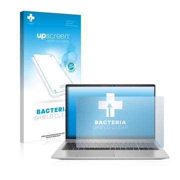Front side of a product packaging with the brand logo upscreen. Next to it is the device HP ProBook 650 G8 shown with the corr