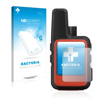 Front side of a product packaging with the brand logo upscreen. Next to it is the device Garmin inReach Mini 2 shown with the 