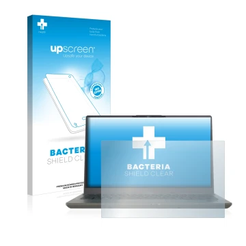 Front side of a product packaging with the brand logo upscreen. Next to it is the device Fujitsu Lifebook U7411 shown with the