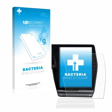 Front side of a product packaging with the brand logo upscreen. Next to it is the device Renault Megane E-Tech openR Link 12