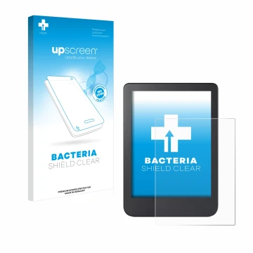 Front side of a product packaging with the brand logo upscreen. Next to it is the device Kobo Clara 2E shown with the correspo