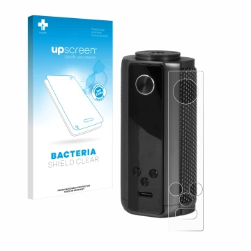 Front side of a product packaging with the brand logo upscreen. Next to it is the device Vaporesso Target 200 Mod shown with t