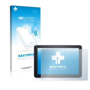 Front side of a product packaging with the brand logo upscreen. Next to it is the device Amazon Fire HD 8 Plus 2022 shown with