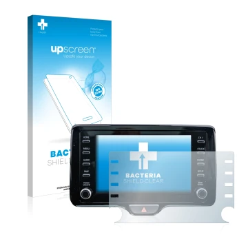 Front side of a product packaging with the brand logo upscreen. Next to it is the device Toyota Yaris Cross 8