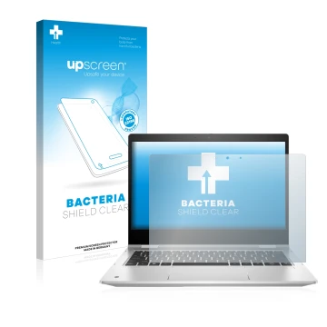 Front side of a product packaging with the brand logo upscreen. Next to it is the device HP ProBook x360 435 G9 shown with the