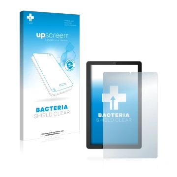 Front side of a product packaging with the brand logo upscreen. Next to it is the device Lenovo Tab M9 shown with the correspo