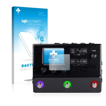 Front side of a product packaging with the brand logo upscreen. Next to it is the device Line 6 hx stomp shown with the corres