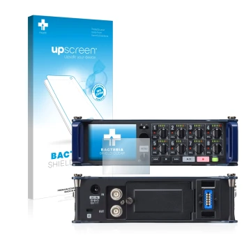 Front side of a product packaging with the brand logo upscreen. Next to it is the device Zoom F8 field recorder shown with the