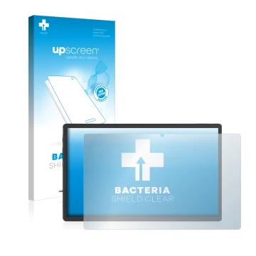 Front side of a product packaging with the brand logo upscreen. Next to it is the device Sebbe Facetel Tablet Q10 shown with t