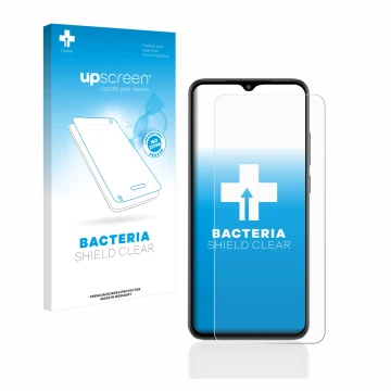 Front side of a product packaging with the brand logo upscreen. Next to it is the device Xiaomi Redmi A2 shown with the corres